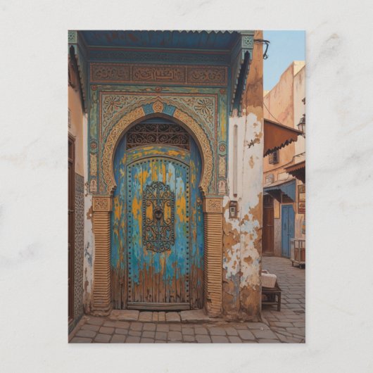 Door in Fez Morocco Travel Briefkaart (Voorkant)