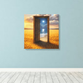 Door in the Wheat Canvas Afdruk (Insitu (Houten vloer))