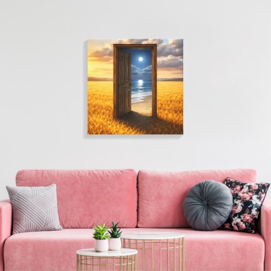 Door in the Wheat Canvas Afdruk (Insitu (Woonkamer))