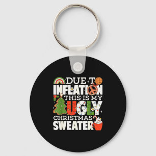 Door inflatie Funny Christmas lelijke trui vrouwen Sleutelhanger