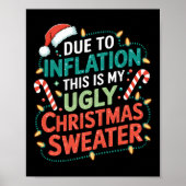 Door inflatie grappige lelijke kersttrui Xmas Poster (Voorkant)