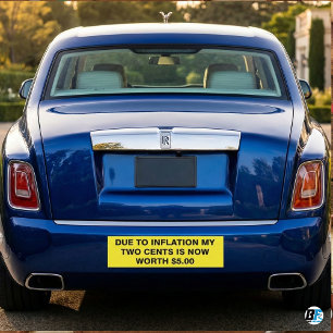 Door inflatie is mijn twee cent nu $5 waard Funn Bumpersticker