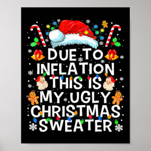 Door inflatie lelijke kersttrui grappig heren poster