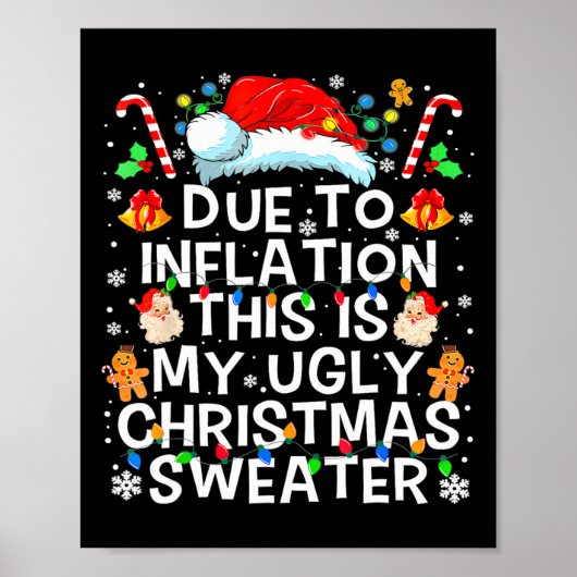 Door inflatie lelijke kersttrui grappig heren poster (Voorkant)