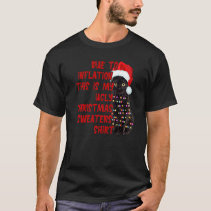 Door inflatie lelijke kersttrui Zwart kat T-shirt