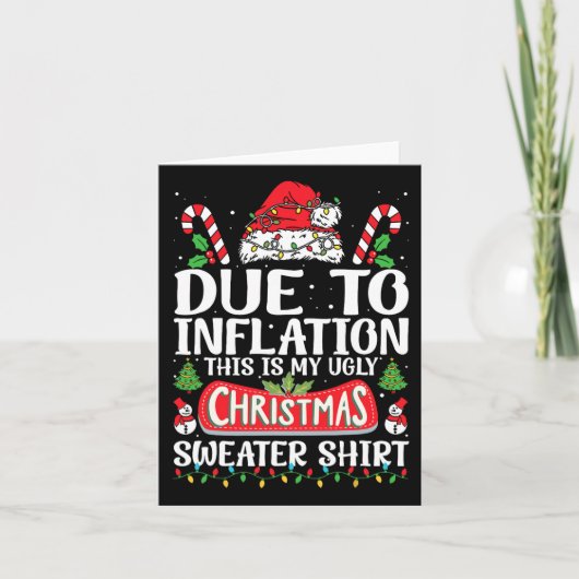 Door inflatie lelijke kersttruien Grappige Mannen Kaart (Voorkant)