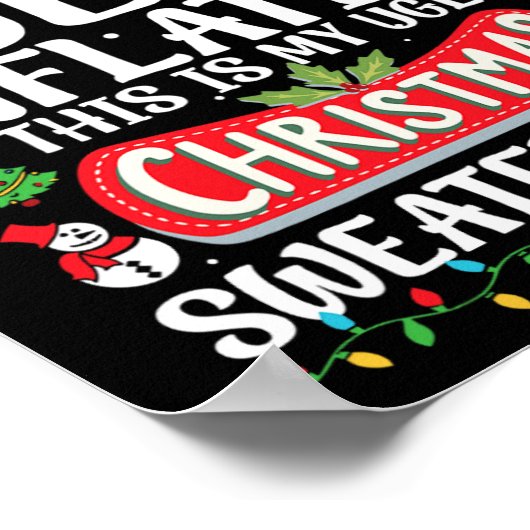 Door inflatie lelijke kersttruien Grappige Mannen Poster (Hoek)