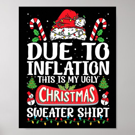 Door inflatie lelijke kersttruien Grappige Mannen Poster (Voorkant)