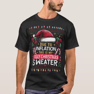 Door inflatie lelijke kersttruien kerst t-shirt