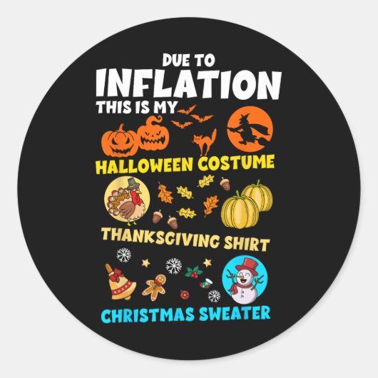 Door inflatie Mijn Halloween Thanksgiving Kerstmis Ronde Sticker (Voorkant)