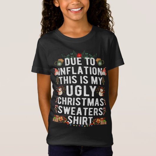 Door Inflation Lelijke Kersttruien Funny Xma T-shirt (Voorkant)