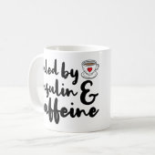 Door insuline en cafeïne gevoed koffiemok (Voorkant links)