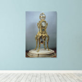 Door Jacques Caffi gemaakte astronomische klok in Canvas Afdruk (Insitu (Houten vloer))