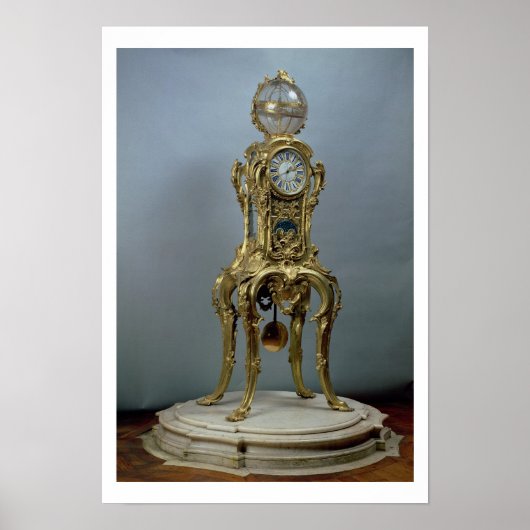 Door Jacques Caffi gemaakte astronomische klok in  Poster (Voorkant)