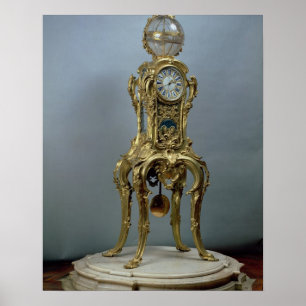 Door Jacques Caffi gemaakte astronomische klok in  Poster