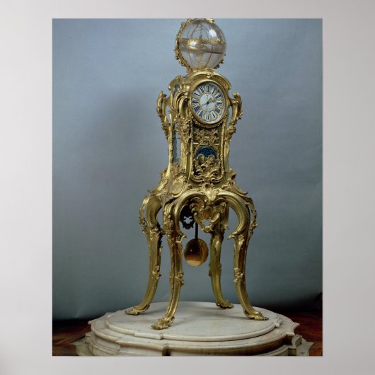 Door Jacques Caffi gemaakte astronomische klok in  Poster (Voorkant)