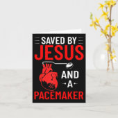 Door Jezus en een pacemaker hartziekte bewustzijn  Kaart (Gele Bloem)