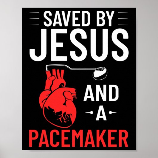 Door Jezus en een pacemaker hartziekte bewustzijn Poster (Voorkant)
