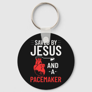 Door Jezus en een pacemaker hartziekte bewustzijn Sleutelhanger