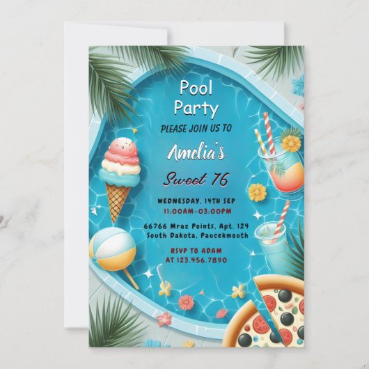 Door Jongen Leuk Tiener Volwassen Zwembad Party Sw Kaart (Voorkant)