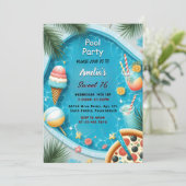 Door Jongen Leuk Tiener Volwassen Zwembad Party Sw Kaart (Staand voorkant)