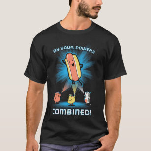 Door jullie krachten samen! kapitein hotdog-worst t-shirt