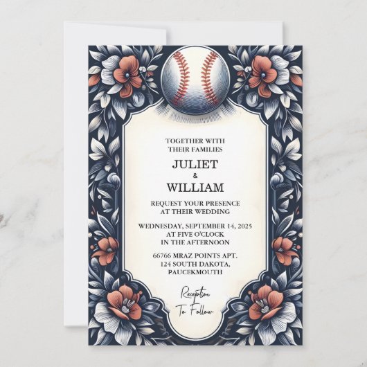 Door Kampioen Team Bal Veldhoogte Baseball Huwelij Kaart (Voorkant)