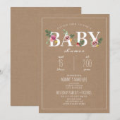 Door karkassen geïnspireerd Baby shower van Floral Kaart (Voorkant / Achterkant)