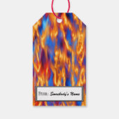 Door Kenneth Yoncich in brand gestoken Cadeaulabel (Achterkant)