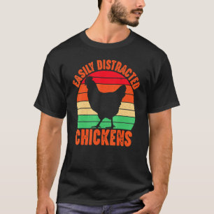 Door kippen Retro T-shirt