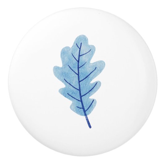Door Knob Blauwe Blad Keramische Knop (Voorkant)
