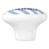 Door Knob Blue & White Stripe Keramische Knop (Zijkant)