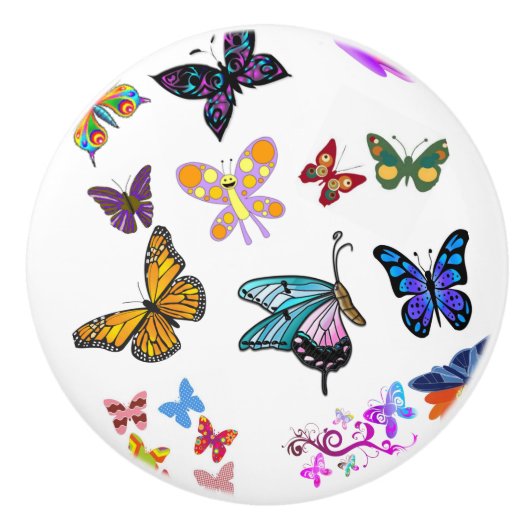 Door Knob Butterfly Keramische Knop (Voorkant)