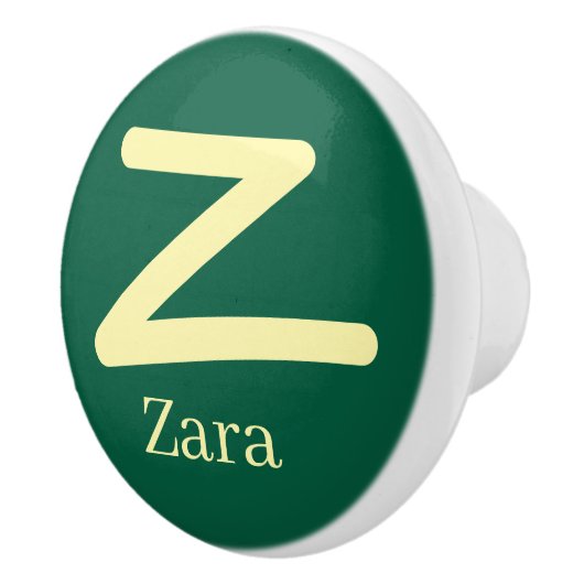 Door Knob Groene Monogram Keramische Knop (Rechts)