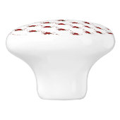 Door Knob Red Rose Floral  Keramische Knop (Zijkant)