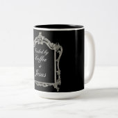 Door koffie en Jezus gevoed Tweekleurige Koffiemok (Voorkant rechts)