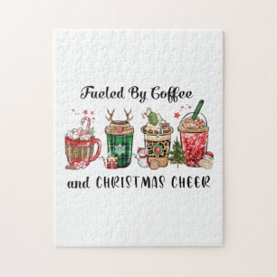 Door koffie en kerstmis gevoede kerstcadeau legpuzzel