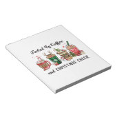 Door koffie en kerstmis gevoede kerstcadeau notitieblok (Schuin)