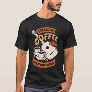Door koffie en landmuziek gevoed t-shirt