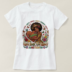 Door Koffie & Vrijheid Aangedreven Juneteenth T-sh T-shirt