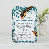 Door koraal en Blauwgroen kunstdeco geïnspireerde Kaart (Staand voorkant)