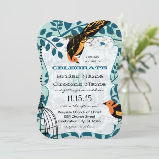 Door koraal en Blauwgroen kunstdeco geïnspireerde  Kaart (Staand voorkant)