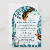 Door koraal en Blauwgroen kunstdeco geïnspireerde  Kaart (Voorkant)