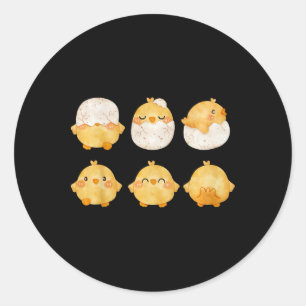 Door kuikens die uit eieren komen Knuffel kleine k Ronde Sticker