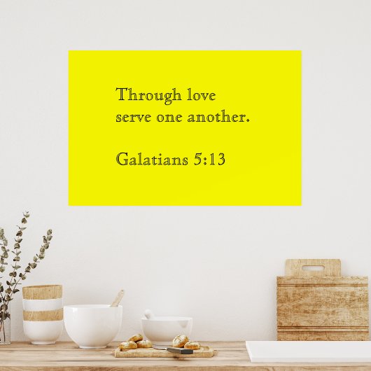 Door liefde dienen elkaar poster (Keuken)