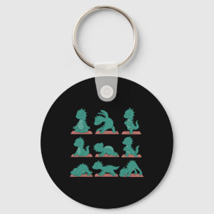 Door Loch Ness Monster die Yoga doet Vegan Kawaii Sleutelhanger