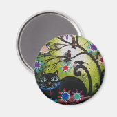 Door Lori Everett _ Dag van de Doden, Mexicaan, Zw Magneet (Voorkant / Achterkant)