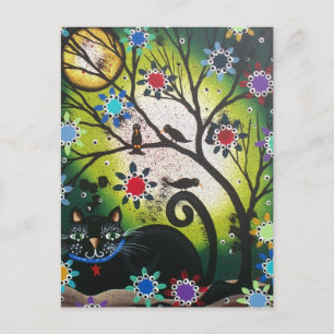 door Lori Everett_Day of the Dead_Black Cat,Katten Briefkaart