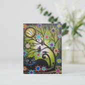 door Lori Everett_ Day of the Dead, Mexican, Black Briefkaart (Staand voorkant)