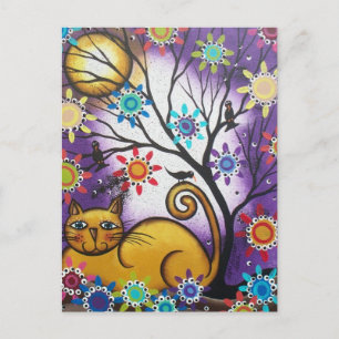 door Lori Everett_ Day of the Dead_Mexican_Cat Briefkaart